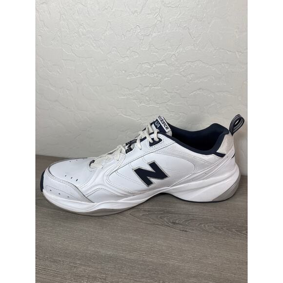 Mens New Balance 624 V2 White Navy Blue Athletic Running Shoes MX624WN2 Size 15 - Picture 2 of 8